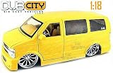 2001 Chevy Suburban Astro Van w/ Blade BD12 Spinners 1/18 - YELLOW