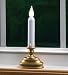White LED Battery Operated Flameless Window Candle Antique Gold Finish with Auto Sensor