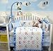 SoHo A-Z Alphabet Baby Boy Crib Nursery Bedding Set with Blue Color Baby Carrier 8 pcs set