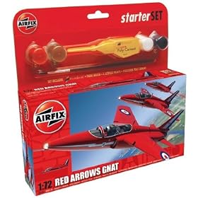 Airfix A50080 Red Arrow Gnat 1:72 Scale Military Aircraft Category 1 Gift Set including paint glue & brushes