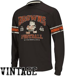 Reebok Cleveland Browns Vintage Applique Long Sleeve T-Shirt Medium