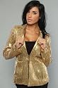*NYC Boutique The Simone Sequined Blazer in Gold,Light Jackets for Women