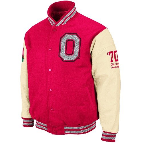 NCAA Ohio State Buckeyes Varsity Letterman Jacket (Red, X-Large)