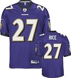 Ray Rice Jersey: Reebok Authentic Purple #27 Baltimore Ravens Jersey - 54