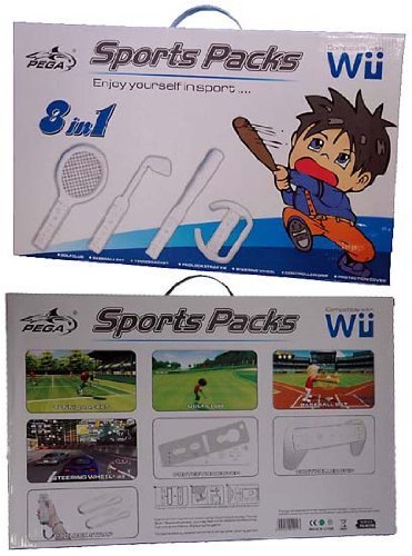 CrazyOnDigital 8 Item Sports Pack for Nintendo Wii Remote Controllers. CrazyOnDigital Retail Package
