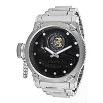 Big Sale Invicta Men's 11146 Russian Diver Mechanical Tourbillion Black Patterned Dial Stainless Steel Watch