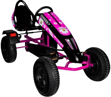 Prime Karts VORTEX.PK.A Daisy Pedal Kart, Pink-Yellow Wheels