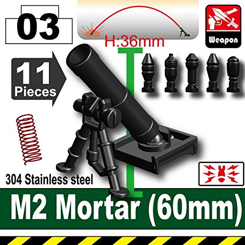 M2 Mortar Set (Black) - Custom Minifigure Piece