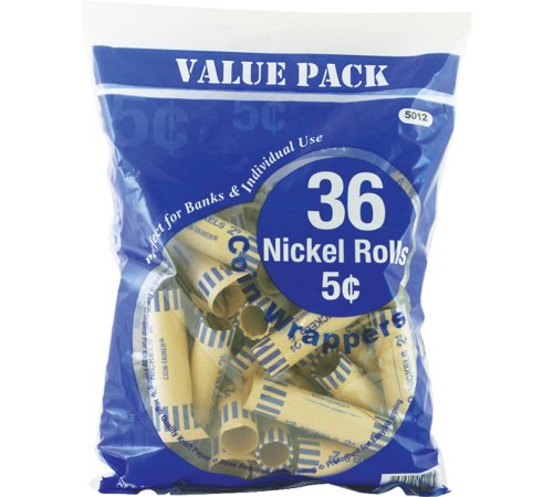 Bazic Nickel Coin Wrappers, 36 per Pack (Case of 50)