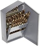 Chicago Latrobe 550 Series Cobalt Steel Jobber Length Drill Set with Metal Case, Inch, 29-piece, 1/16