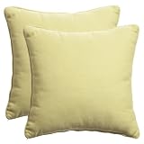 Portland Apple-Green Set of 2 Large 20"x20" Woven Citrus Green Outdoor Pillows made from Durable Polypropylene