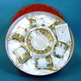 12 Pc Fleur-de-lis Fine Porcelain Espresso/tea Cup and Saucer Footed Set
