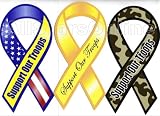 Support Our Troops Car or Kitchen Ribbon Magnet - Set of 3 Different