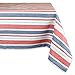 DII Patriotic Stripe Collection, Tabletop, 100% Cotton, Machine Washable, Tablecloth, 60x84, Patriotic Stripe