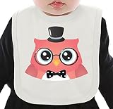 Hipster owl ネクタイを有する有機ビブ Medium