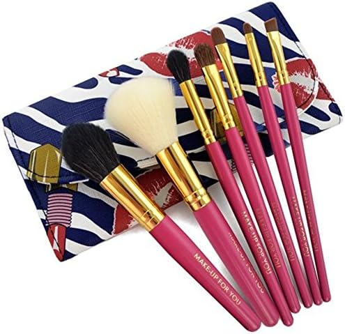 7-Piece Professional Makeup Brush Set-Cosmetic Brush Kit for Eye And Face (7 Piece) With Pink Or Blue Case-High Quality Makeup Brushes-Great Size to Use as Travel