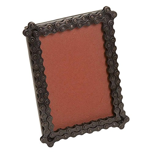 Ten Thousand Villages Recycled Bicycle Chains and Glass Picture Frame for 4x6 Photo 'Bicycle Chain Picture Frame'