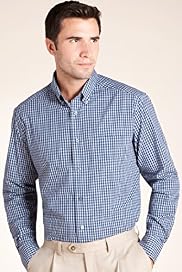 XXXL Blue Harbour Pure Cotton Mini Checked Shirt