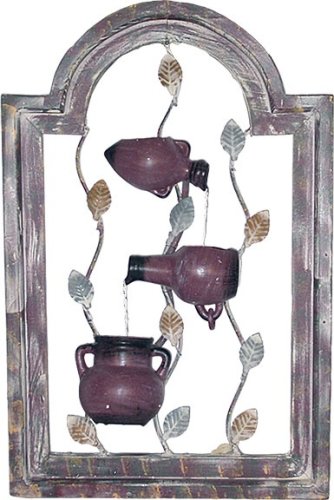 Alpine Wall fountain with 3 small pots Old Rose - CAN110