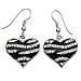 Zebra Stripe Animal Print Love Heart Dangle Earrings Rhinestone Lily Flower Jewelry Charm