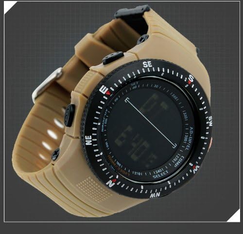 Waterproof and Shockproof Men's Fashion Electronic Sports Watches with Multi-function for Climbing Running and Swimming No.0989 (Garfield color)
