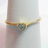 14K Blue Diamond Promise Ring