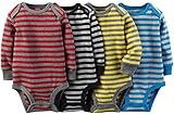 Carter's(カーターズ) 男の子長袖ボディースーツ/ロンパース大定番のボーダー4枚パック (9m(67-72cm))