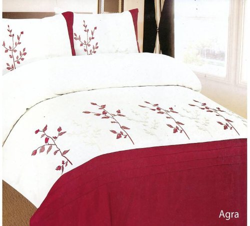FAUX SILK EMBROIDERED DUVET SET KING - AGRA
