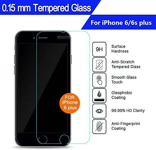 iPhone 6 Plus Screen Protector, Mirrorliving Tempered Glass 0.15mm 9H High Definition (HD) Glass Screen Protector For iPhone 6 Plus