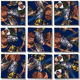 B Dazzle Fly Fishing Scramble Squares 9 Piece Puzzle by B.Dazzle