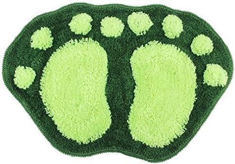 Bath pad door floor mat bathroom mini rug water-absorbing big feet mat 60X40CM S green