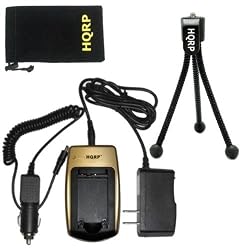 HQRP Replacement New Battery Charger for Ricoh Caplio 300G, 400G wide, G3, G4, G-4 wide, RR10, RR30 Digital Camera + HQRP Mini Tripod + HQRP Carrying Bag