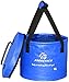 Freegrace Premium Collapsible Bucket -Multifunctional Folding Bucket -Perfect Gear For Camping, Hiking & Travel (Navy Blue, 10L(Upgraded))