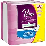 Poise Moderate Absorbency Pads, Long, Pack of 84