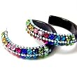 Blacktone Multi Colored Crystal 1.7" Hoop Earrings Fashion Jewelry