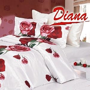 Diana Dear 6 Piece Queen Duvet Cover Bedding Set in White