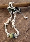 Calcite and serpentine necklace, 'Allure'