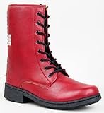 Qupid MISSILE-03 Studded Cross Lace Up Mid Calf Combat Doc Marten Boots