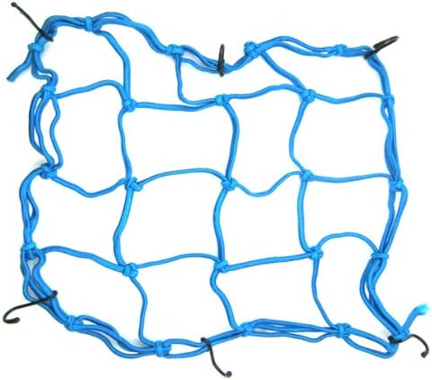 Itopanda 40*40cm Luggage Cargo Bungee Net Bag 6 Hooks Bike Motorcycle Helmet Mesh Storage Carrier Bag (Blue)