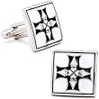 Silver Plated Tribal Deco Cufflinks