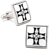 Silver Plated Tribal Deco Cufflinks