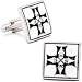 Silver Plated Tribal Deco Cufflinks