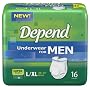 Depend Super Absorbent Male Underwear, Large-extra Large, 16-Count Packages (Pack of 4)