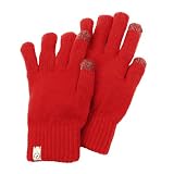 TouchPoint スマートフォン対応ニット手袋 レッド
