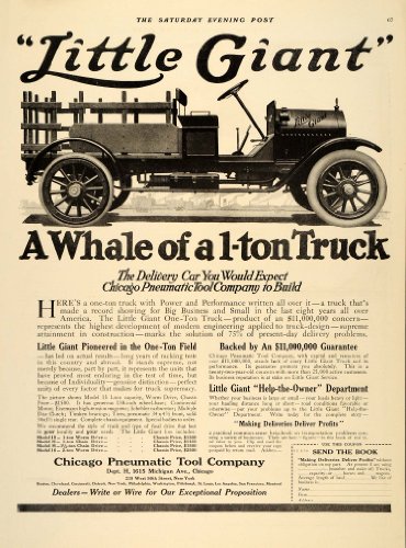 Sales 1911 Ad Little Giant Truck Chicago Pneumatic Tool Auto - Original Print Ad Sales 1911 Ad Little Giant Truck Chicago Pneumatic Tool Auto - Original Print Ad