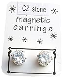 9mm CZ Cubic Zirconia Stone Magnetic Round Fashion Earrings
