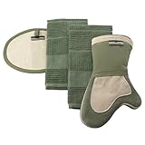 Kitchen Towel and Pot Holder Moss Green 4-pc. Set