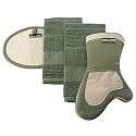 Kitchen Towel and Pot Holder Moss Green 4-pc. Set