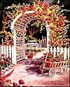 Art Poster Print - Garden Trellis - Artist: Erin Dertner - Poster Size: 16 X 20 inches