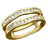 Gold Plated Sterling Silver 3/8 ct. Cubic Zirconia Ring Guard